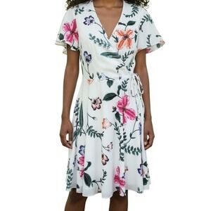 chinese dress ladies Long Sleeve Mini Dress Flowy Mock Neck Ruffle Layered in Milky White main image 1